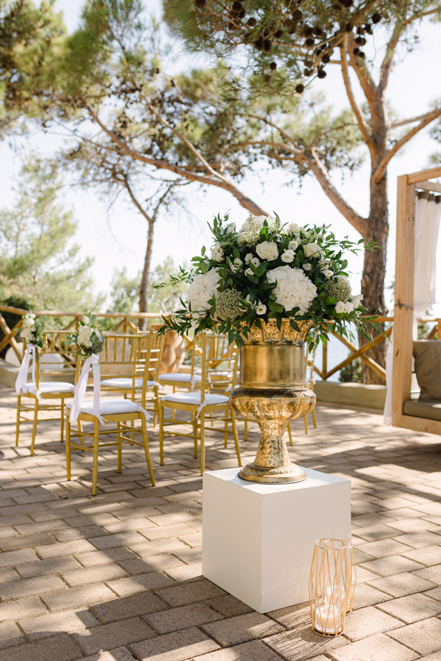 Weiß goldene Hochzeit Griechenland